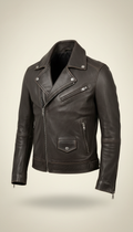Graphite Leather biker jacket