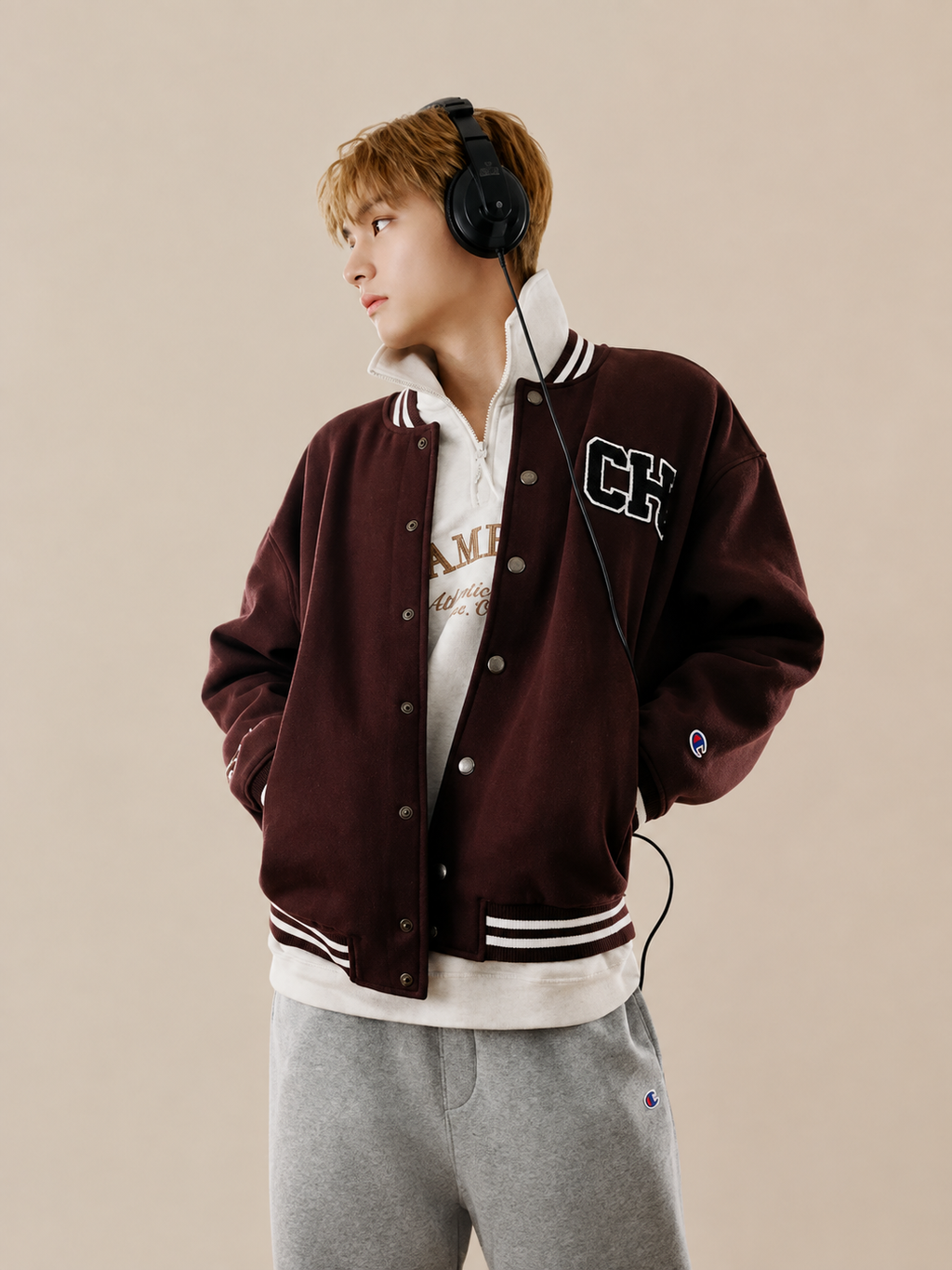 BTS TAEHYUNG x Champion Varsity Jacket