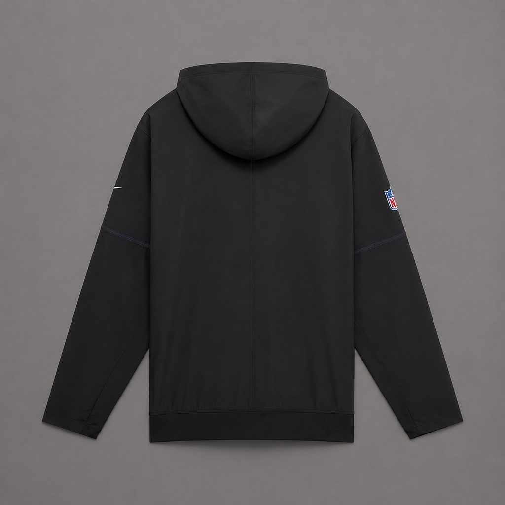 Men's Baltimore Ravens Nike Black Sideline Logo Glory Anorak Half-Zip Hooded Jacket