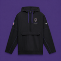 Men's Baltimore Ravens Nike Black Sideline Logo Glory Anorak Half-Zip Hooded Jacket