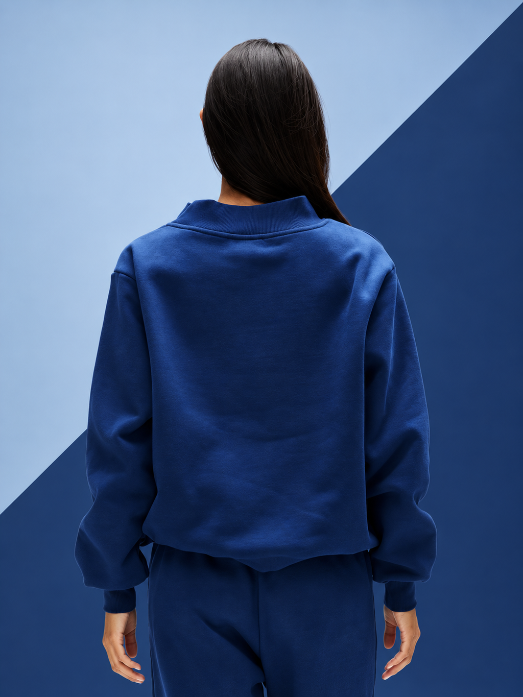 Parke Vintage Denim Varsity Mockneck Sweatshirt