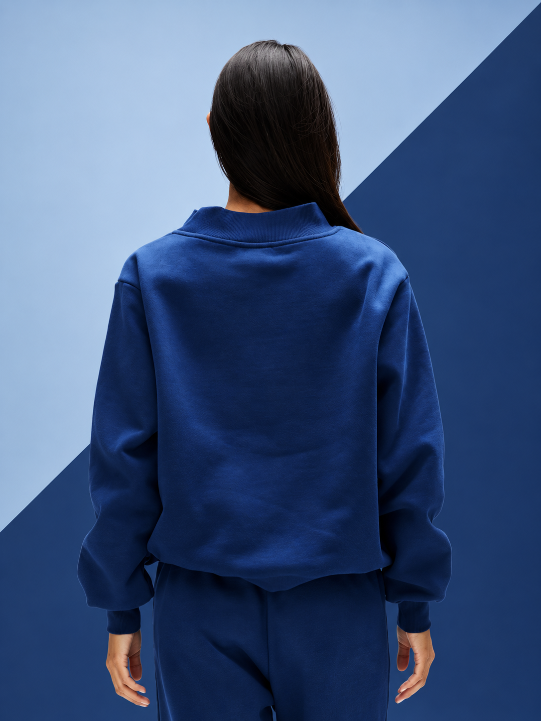 Parke Vintage Denim Varsity Mockneck Sweatshirt
