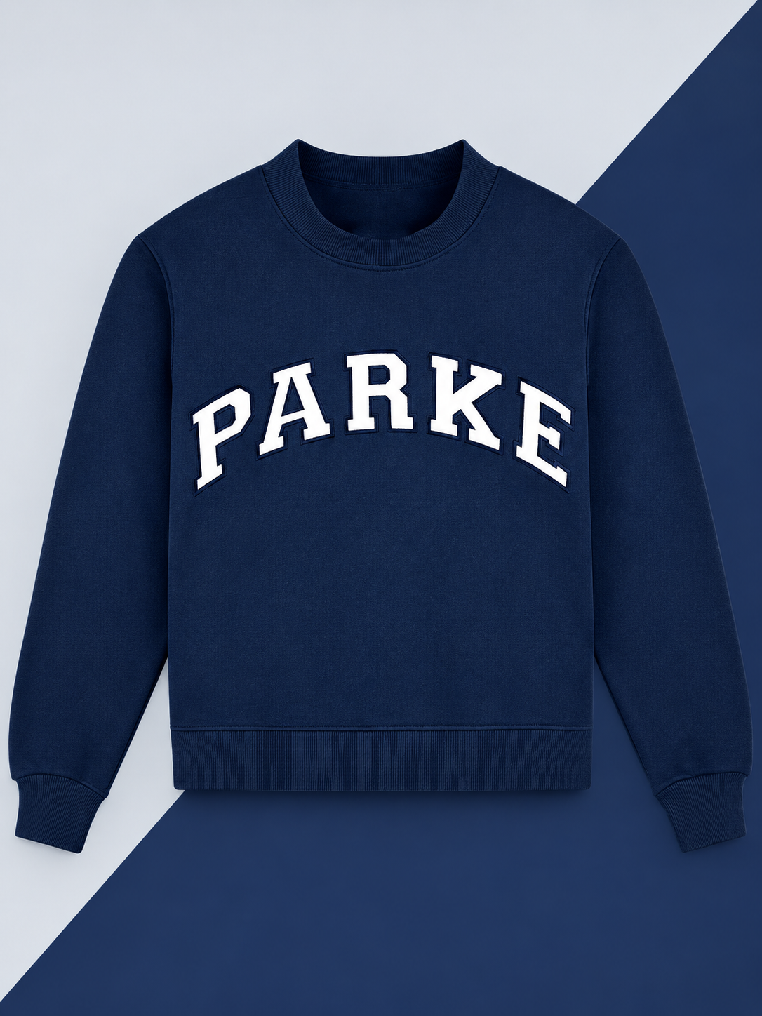 Parke Vintage Denim Varsity Mockneck Sweatshirt